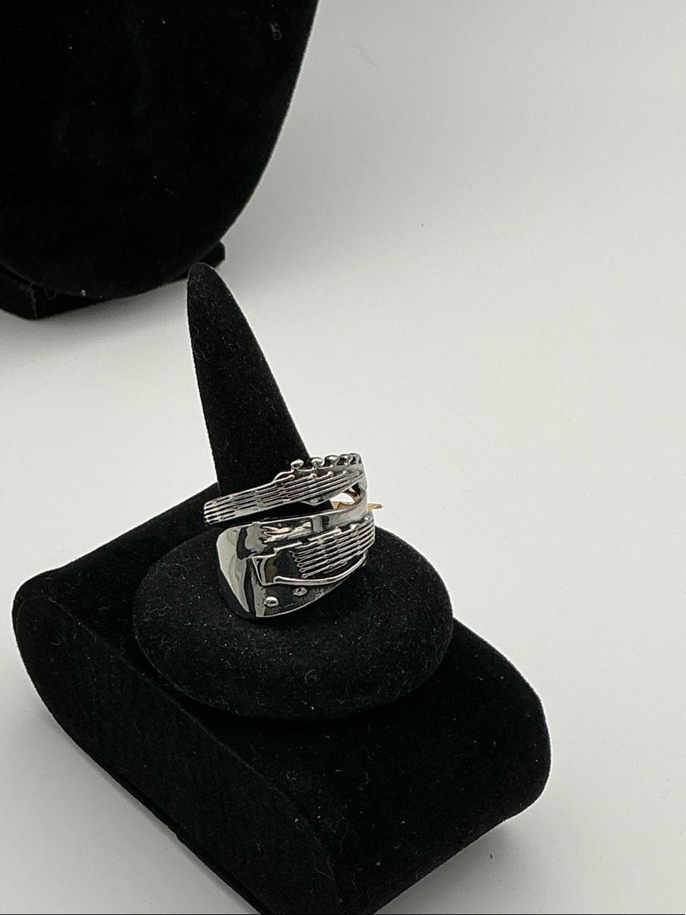Men’s Polished  Stainless  Steel Guitar Ring